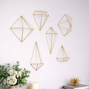 Geometric Gold Wall Decor Set